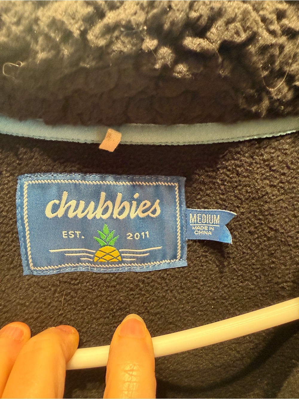 chubbies Black Sherpa Quarter-Zip Pullover with Yellow Accents - Picture 2 of 3